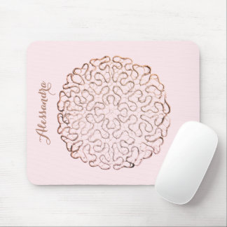 Mousepad Custom Retro Pastel Pink Ombre Rose Gold Doily 