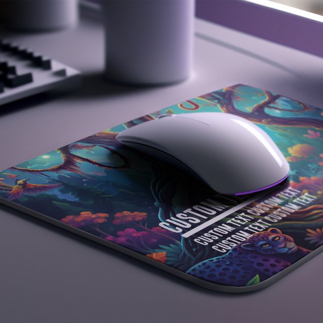 Mousepad Custom Text Enchanted Jungle Monkeys Vibrant (Custom Text Enchanted Jungle Monkeys Vibrant Mouse Pad)