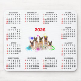 Mousepad Customisable Cute Labrador Puppies Calendar 