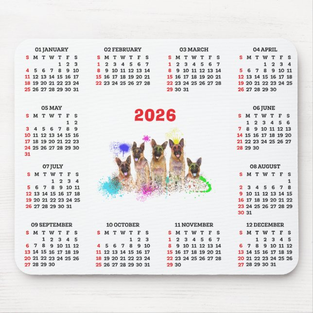 Mousepad Customisable Cute Labrador Puppies Calendar  (Frente)