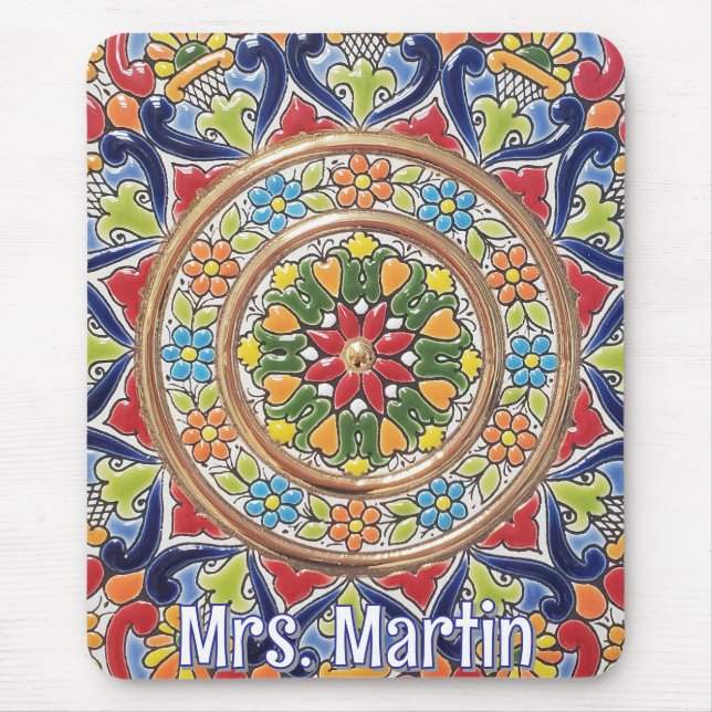 Mousepad Customizable Vintage Spanish Tile (Frente)