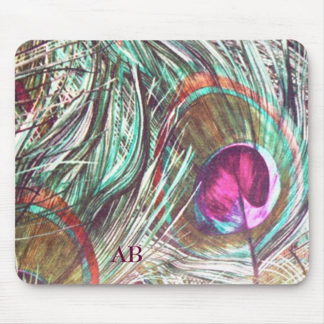Mousepad Customizável: Penas do pavão (Frente)