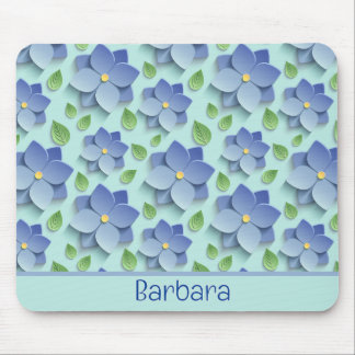 Mousepad Customized 3 D Flowers In Blue