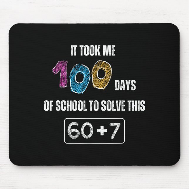 Mousepad Cute 100th Day Of School Math Student Teacher Humo (Frente)