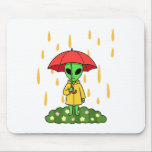 Mousepad Cute Alien With Umbrella Kawaii Space Character<br><div class="desc">An adorable alien stands happily in the rain holding a tiny umbrella, creating a charming and playful scene. This cute extraterrestrial character brings together whimsical sci-fi fun and cozy rainy day vibes. Perfect for anyone who loves kawaii aliens, quirky space creatures, and lighthearted cartoon designs. The sweet alien and gentle...</div>