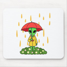 Mousepad Cute Alien With Umbrella Kawaii Space Character