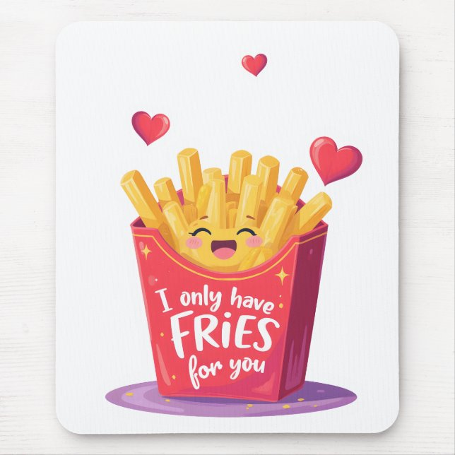 Mousepad Cute Batata Frita de Dia dos Namorados Trocadilho (Frente)