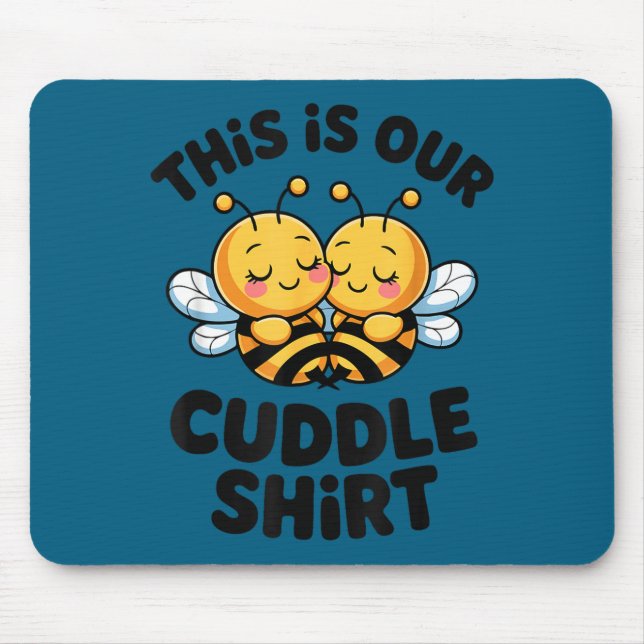 Mousepad Cute Bee Couple Cuddle Funny Romantic  (Frente)
