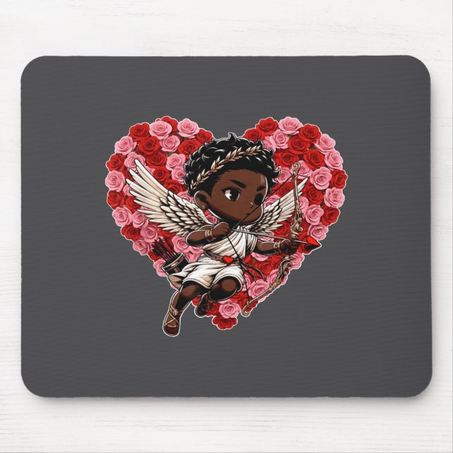 Mousepad Cute Black African American Cud Shirt Decor Boys G (Frente)