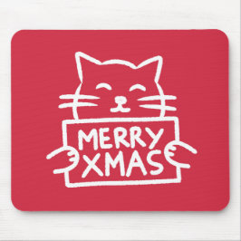 Mousepad Cute Cat Merry Xmas