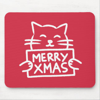 Mousepad Cute Cat Merry Xmas