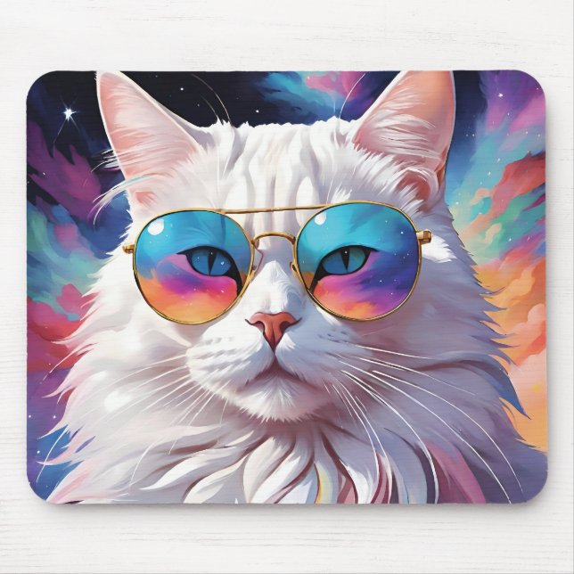 Mousepad Cute cat with glasses (Frente)