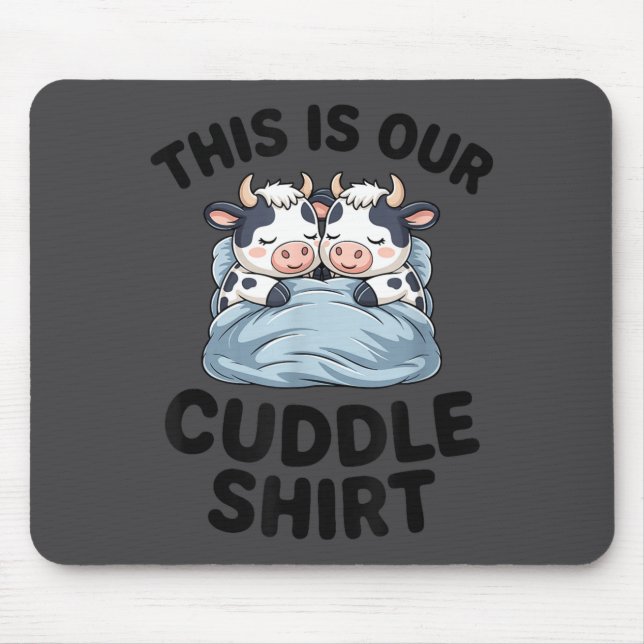 Mousepad Cute Cow Couple This Is Our Cuddle  (Frente)