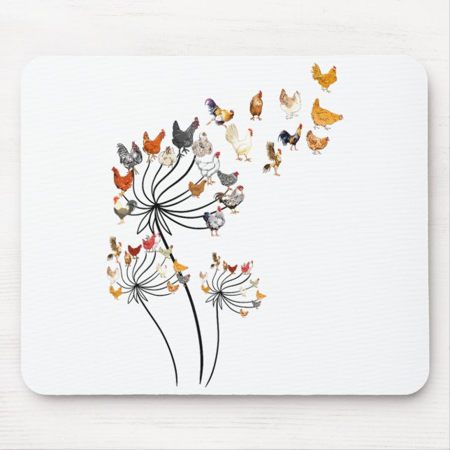 Mousepad Cute Dandelion Chickens Lover Shirts For Women Gir (Frente)