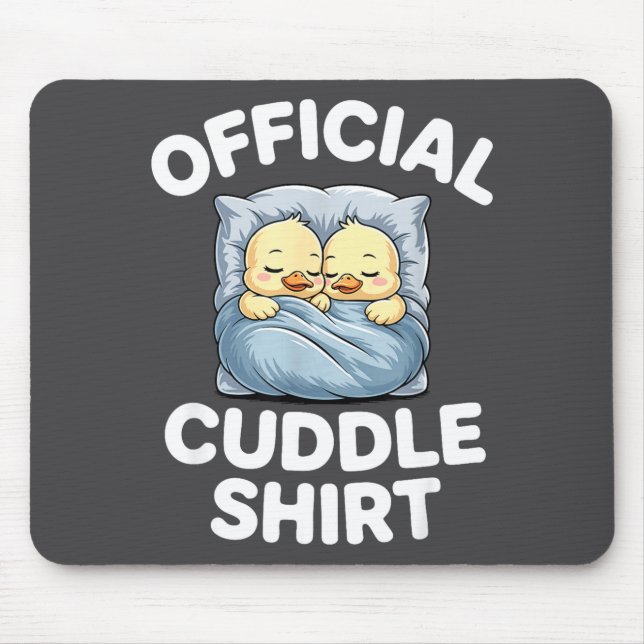 Mousepad Cute Duck Couple Snuggle Cuddle  (Frente)