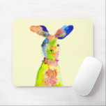 Mousepad Cute Easter bunny watercolor art<br><div class="desc">watercolor cute Easter bunny original illustration design.</div>