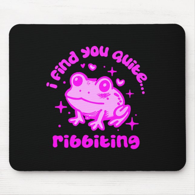 Mousepad Cute Frog Pun Ribbiting Frog Lovers Quote Design P (Frente)