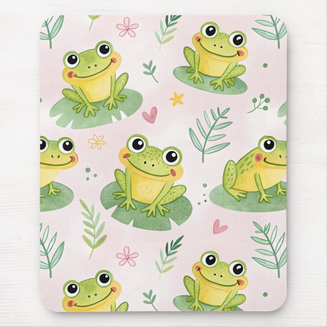 Mousepad Cute frogs Pattern (Frente)