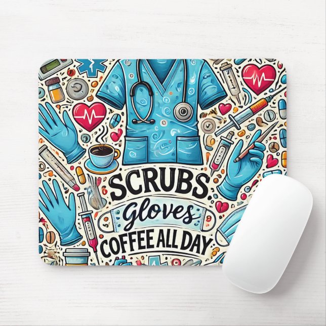 Mousepad Cute/Funny RN Nurse (Com mouse)