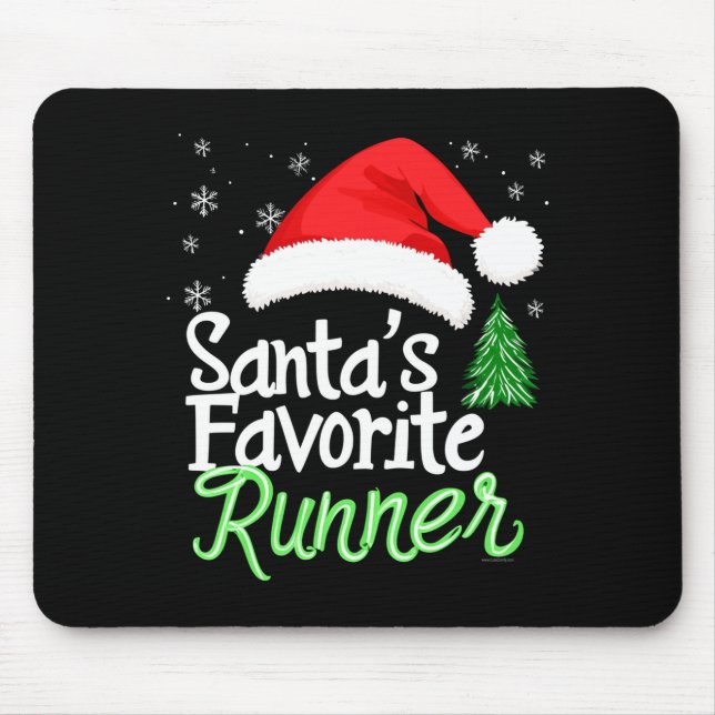 Mousepad Cute Funny Santa's Favorite Runner Christmas Run H (Frente)