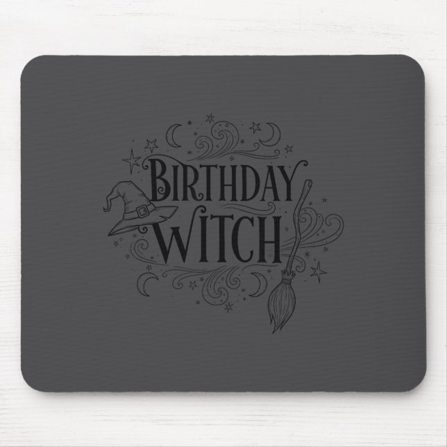 Mousepad Cute Funny Witch Witchy Birthday Witches Happy Wom (Frente)