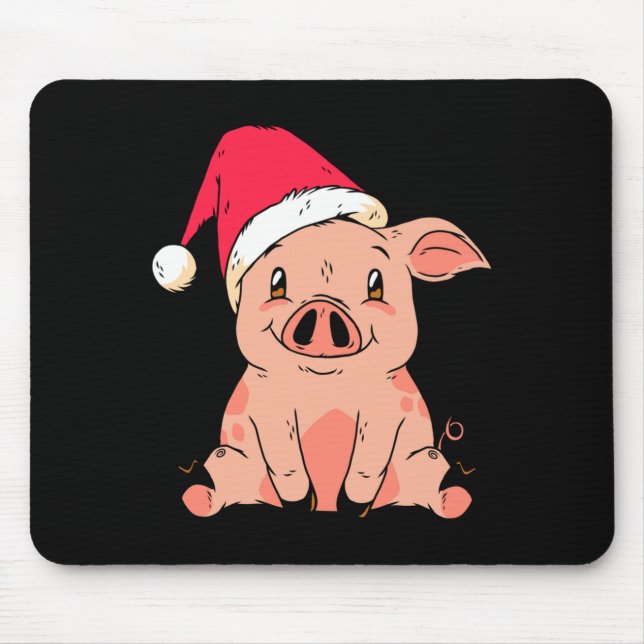 Mousepad Cute G With Santa Claus Hat Christmas Long Sleeve  (Frente)