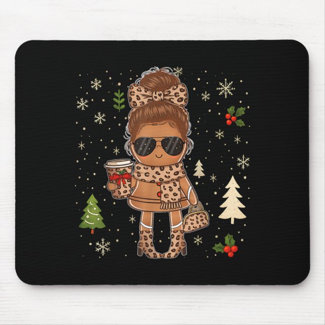 Mousepad Cute Gingerbread Christmas Snow Xmas For Men Women (Frente)