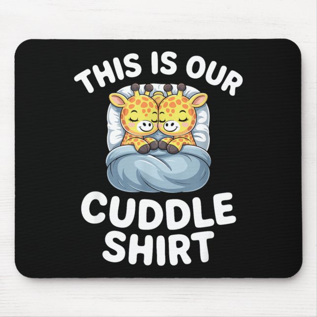 Mousepad Cute Giraffe Couple This Is Our Cuddle  (Frente)