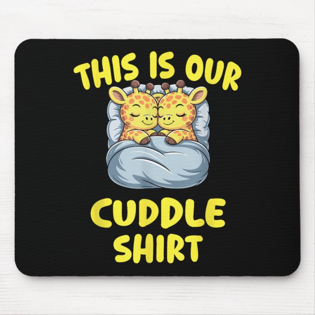 Mousepad Cute Giraffe Couple This Is Our Cuddle  (Frente)