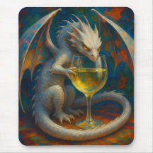 Cute Ivory Dragon & White Wine Arte de Fantasia
