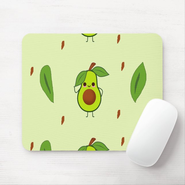 Mousepad Cute kawaii avocado (Com mouse)