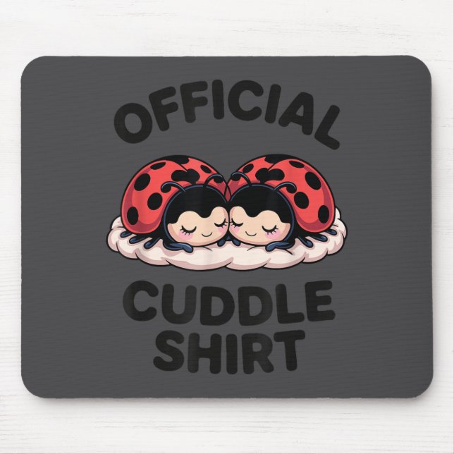 Mousepad Cute Ladybug Love Cuddle  (Frente)