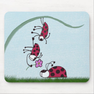 Mousepad Cute Ladybug Professando Sua Pintura De Amor