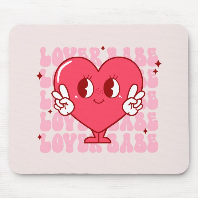Mousepad Cute Lover Babe Heart (Frente)