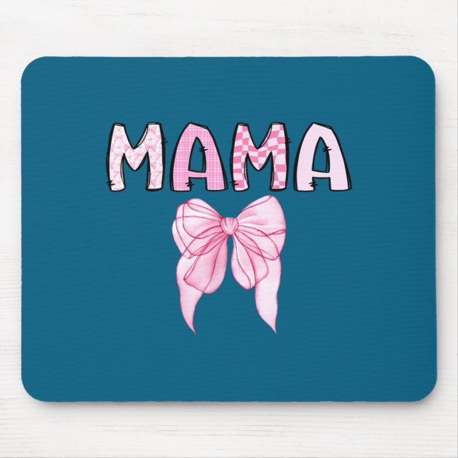 Mousepad Cute Mama Birthday Matching Coquette Pink (Frente)