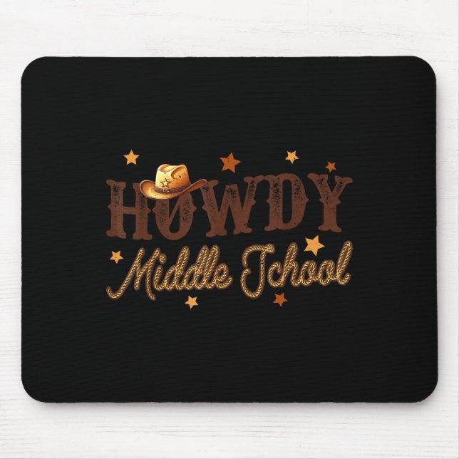 Mousepad Cute Middle School Teacher Rodeo Western Howdy Mid (Frente)