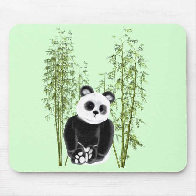 Mousepad Cute Panda Sentado em Bambu (Frente)