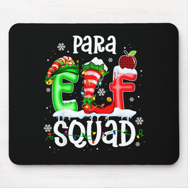 Mousepad Cute Para Elf Squad Funny Christmas Elf Kids Teach (Frente)