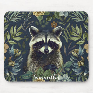 Mousepad Cute Racoon Bandit in Undergrowth