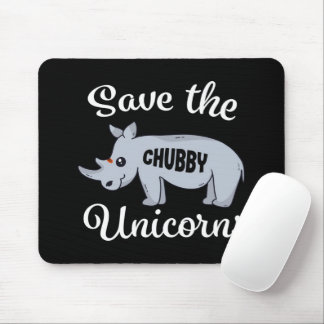 Mousepad Cute Rhino Salve O Chubby Unicorns
