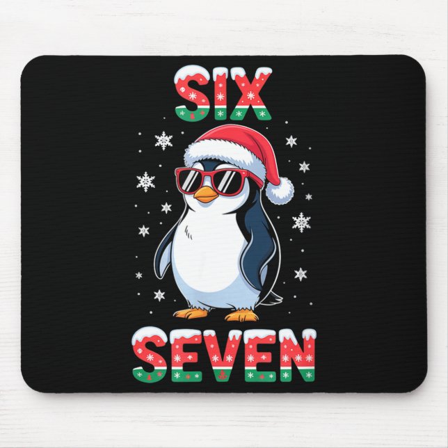 Mousepad Cute Six Seven 67 Penguin Kids Christmas Holiday  (Frente)
