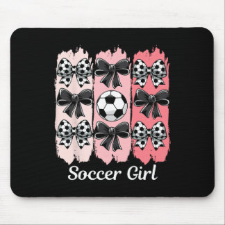 Mousepad Cute Soccer Girl Coquette Bow Soccer Girl Soccer B