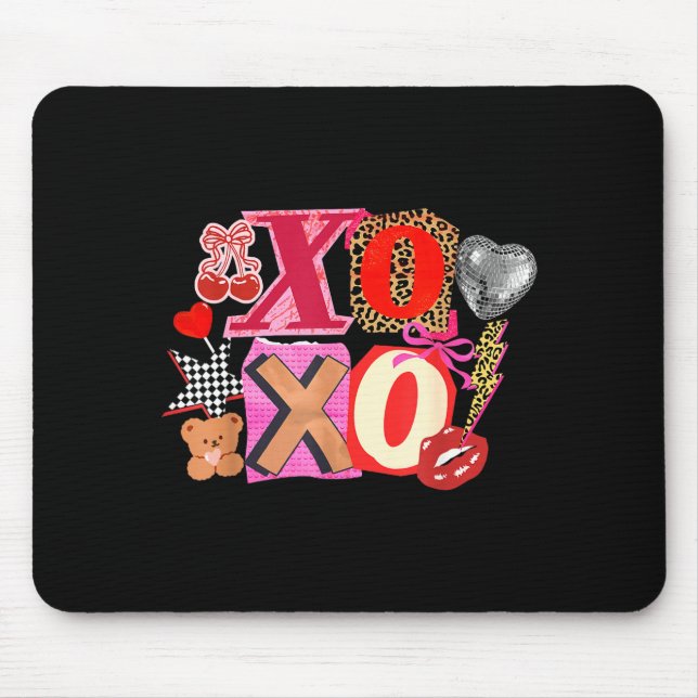 Mousepad Cute Valentine Xoxo Funny Valentine Hearts Lover G (Frente)