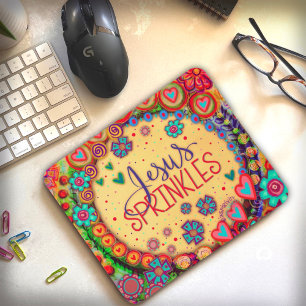 Mousepad Cute WhimsicalJesus Sprinkles Inspirivity Colorida