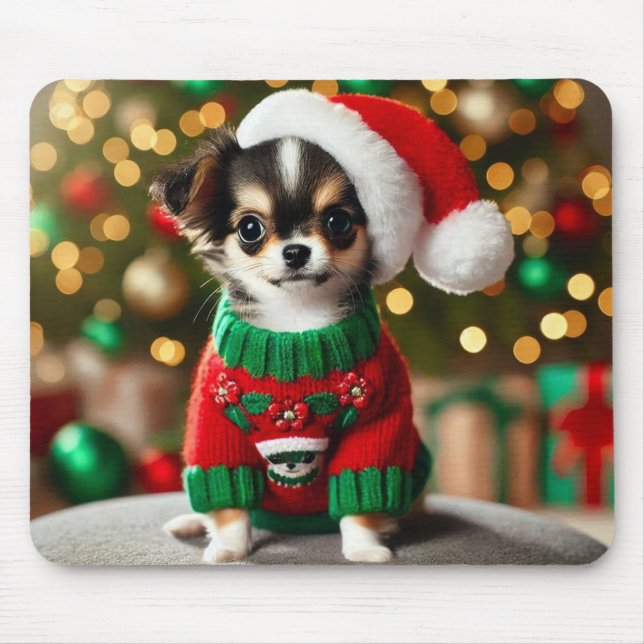 Mousepad Cute Xmas Chihuahua (Frente)