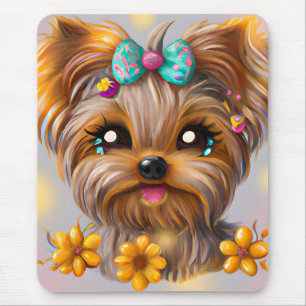 Mousepad Cute Yorkie Kawaii