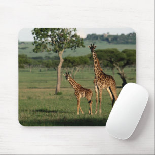 Mousepad Cutest Baby Animals Giraffe Calf & Mama