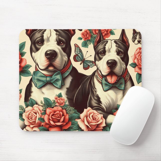 Mousepad Cuz Vintage American Pit Bull Terrier (Com mouse)