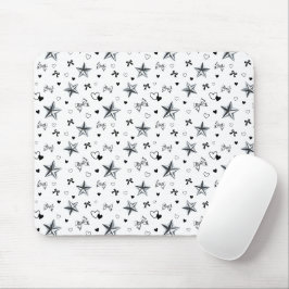 Mousepad Cyber Balletcore Fita Prateada Estrela Padrão Bran