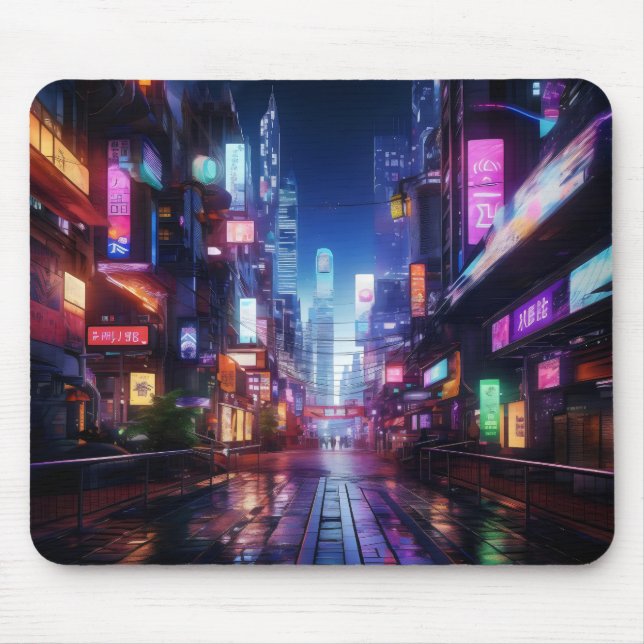 Mousepad Cyberpunk City Night (Frente)